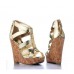Gold Wedge Platform Sandal