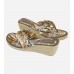 Animal Print Fabric Wedge Sandal