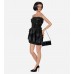 Silk Layers Little Black Strapless Dress