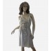 Beige Ruffled Silk Dress