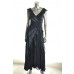 Blue Silk Tiered Dress