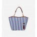 Red Stripe Canvas Tote Shoulder Bag