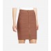 Toffee Zipper Textured Bandage Power Skirt