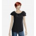 Trina Turk Black Silk Blouse Ruffled Top