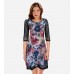 Abstract Print Mesh Tunic Dress