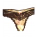 Black Lace Trim Thong Panty