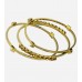 Golden Tone Pyramid and Crystal Set of 3 Bangle