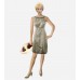 Womens taupe rhinestone sleeveless cotton dress Trina Turk